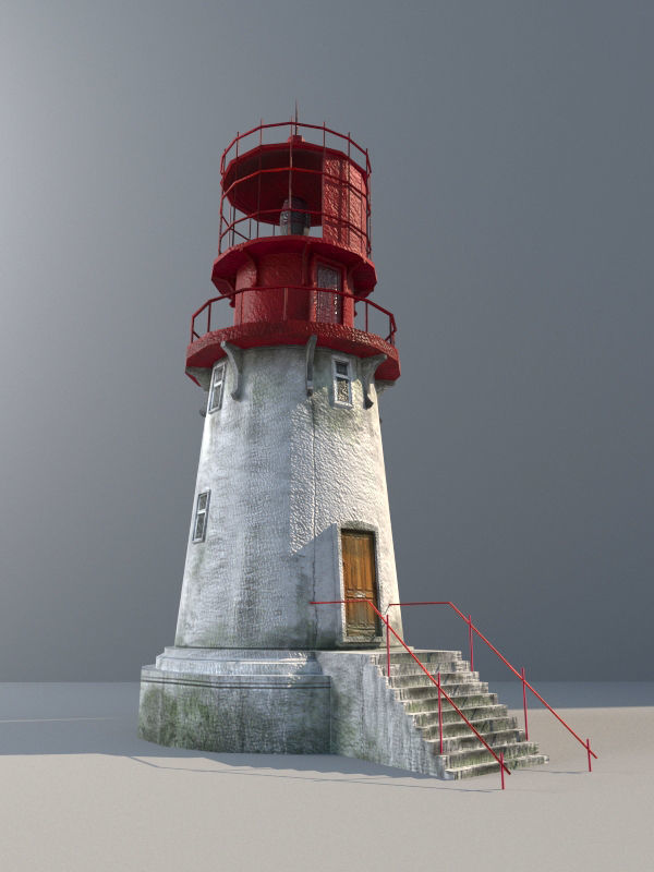 Lighthouse low-poly with LODs and PBR textures Low-poly 3D model_4