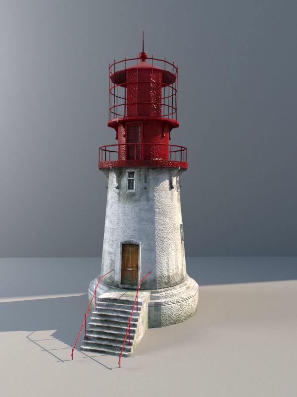 Lighthouse low-poly with LODs and PBR textures Low-poly 3D model_0