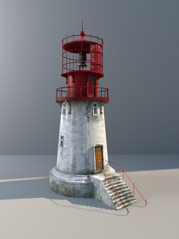 Lighthouse low-poly with LODs and PBR textures Low-poly 3D model_1