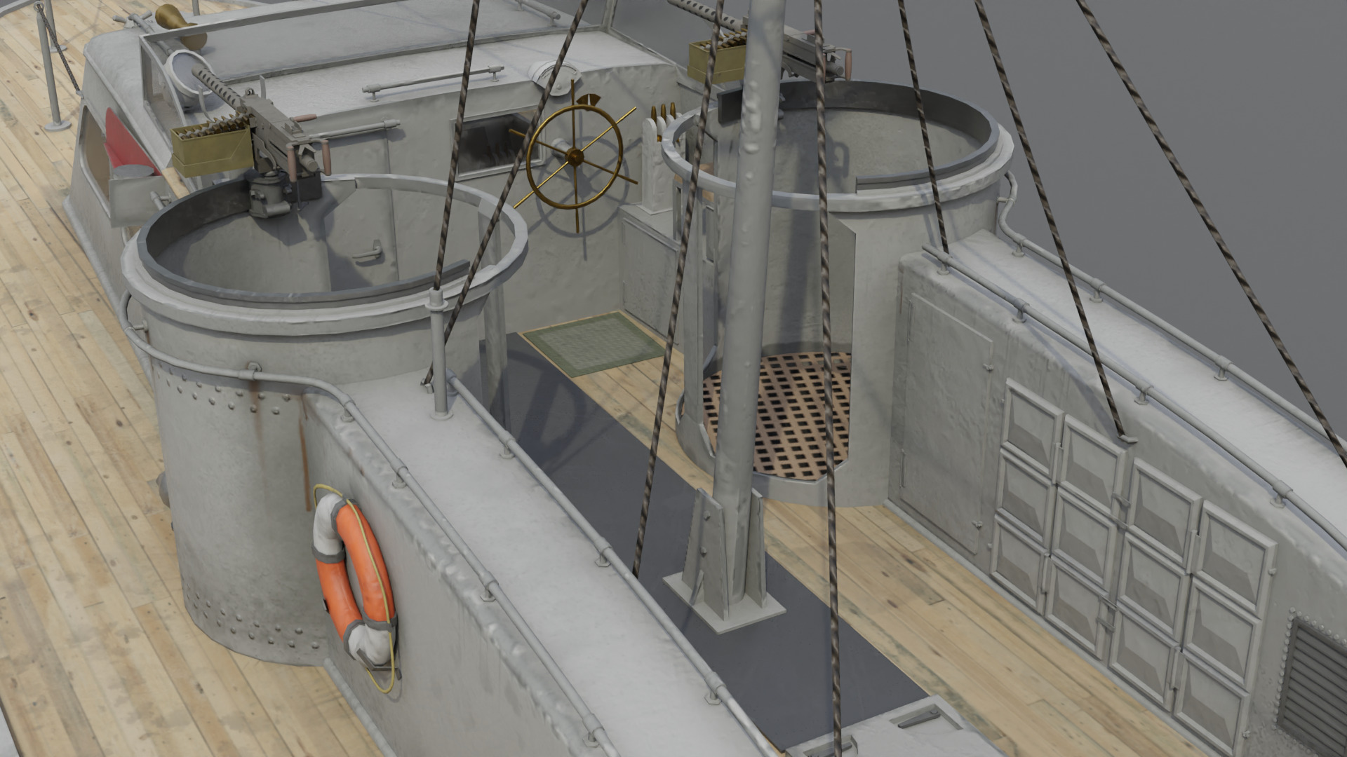 Higgins 81 ft PT-6 Motor Torpedo Boat Low-poly 3D model_7