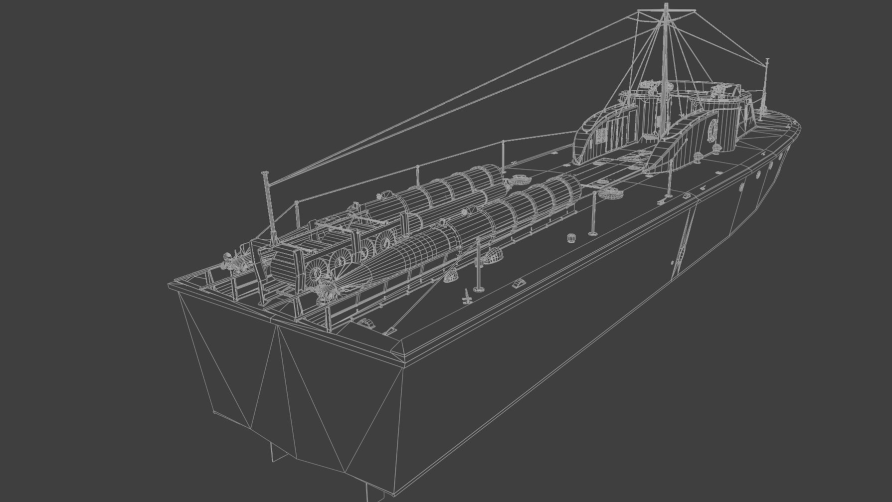 Higgins 81 ft PT-6 Motor Torpedo Boat Low-poly 3D model_13