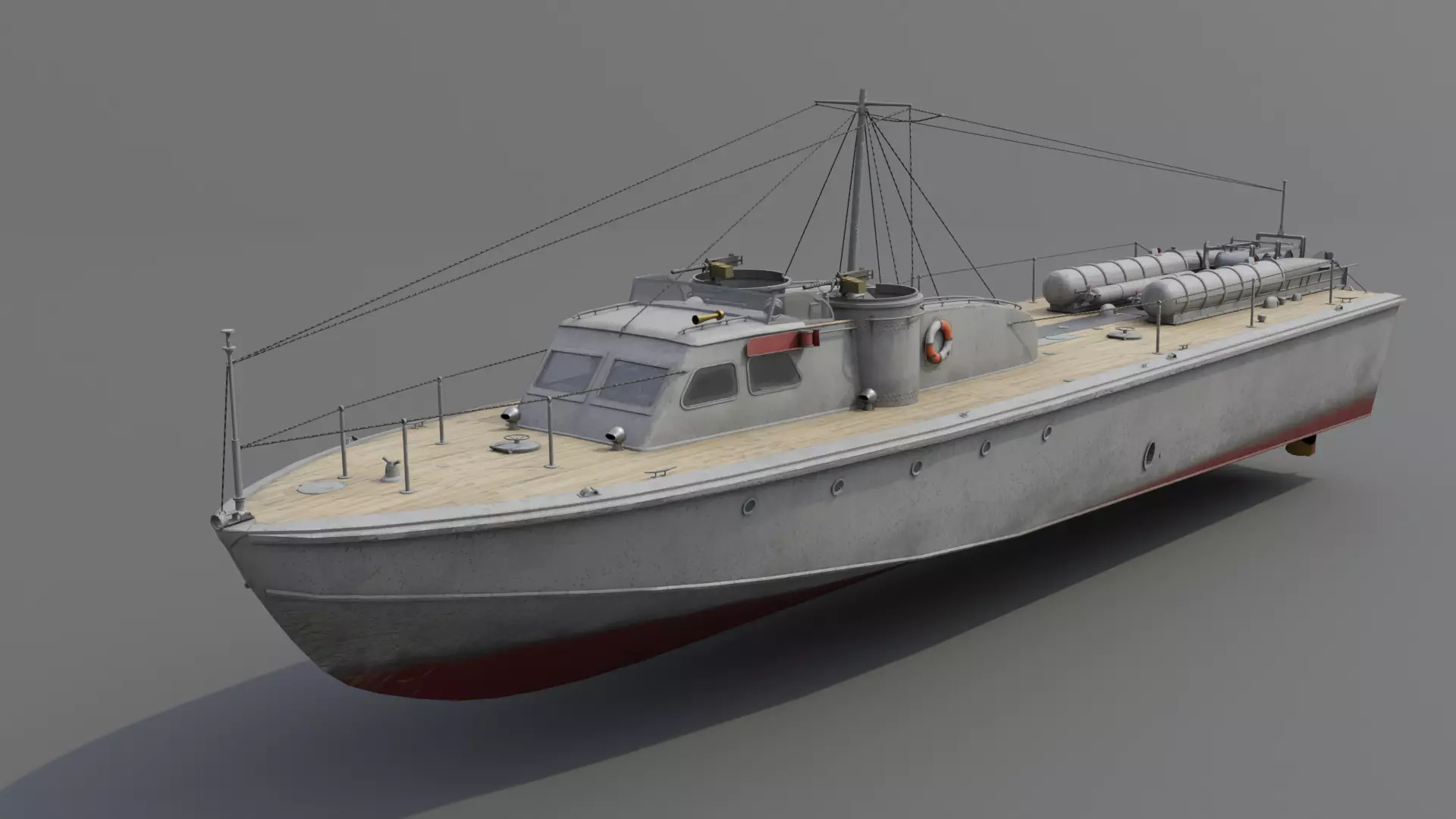 Higgins 81 ft PT-6 Motor Torpedo Boat Low-poly 3D model_0