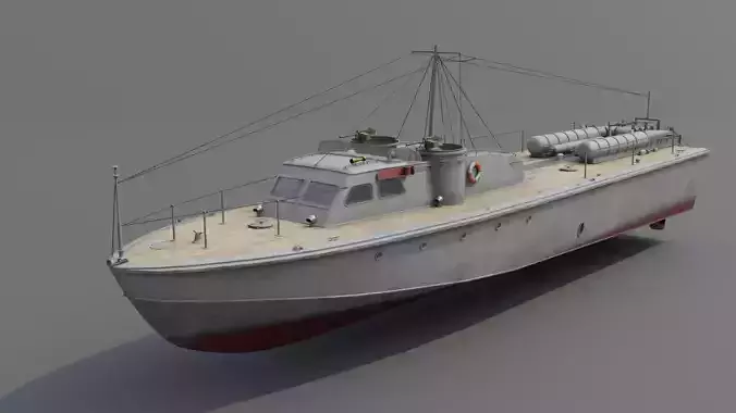 Higgins 81 ft PT-6 Motor Torpedo Boat Low-poly 3D model
