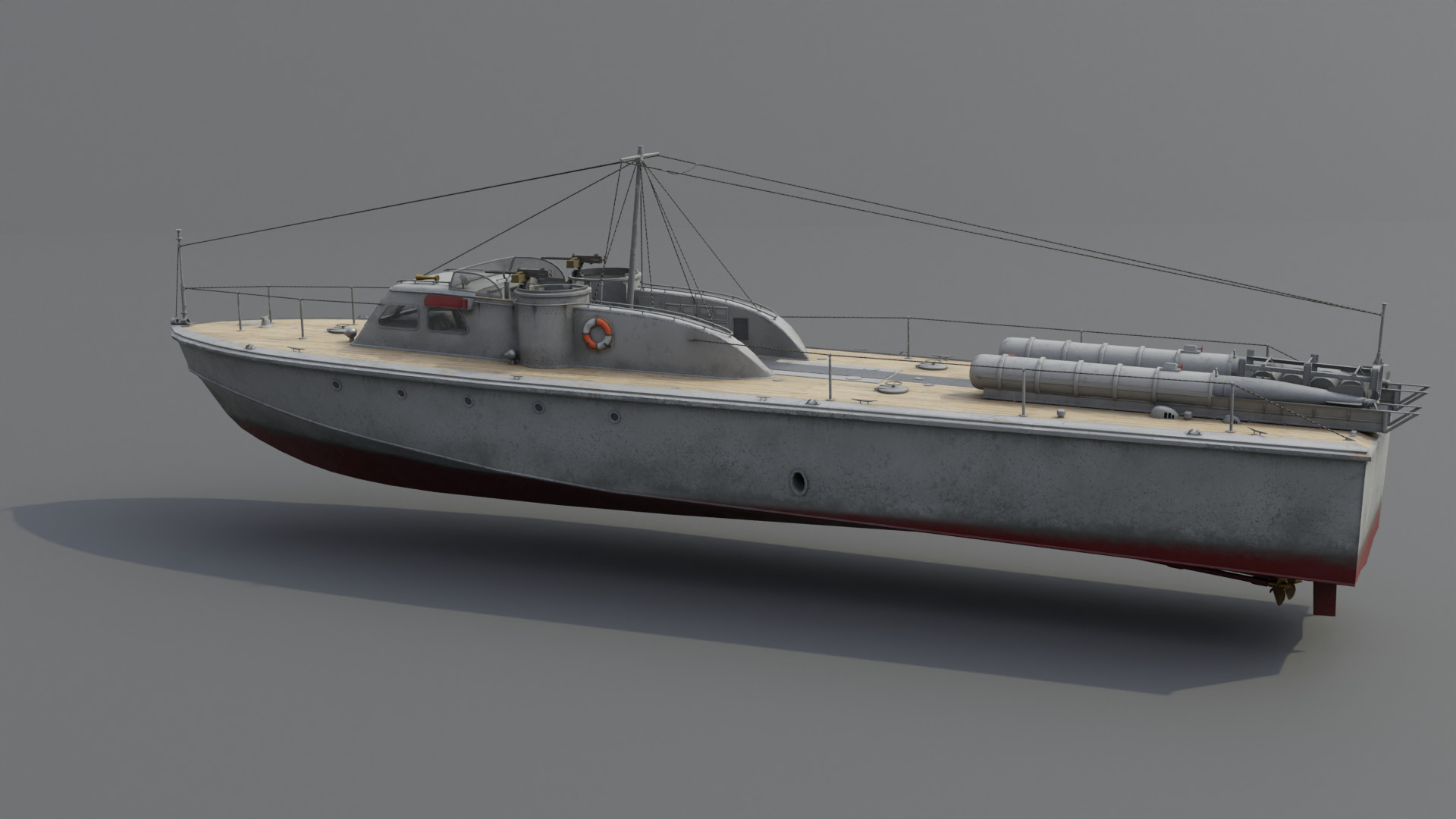 Higgins 81 ft PT-6 Motor Torpedo Boat Low-poly 3D model_25