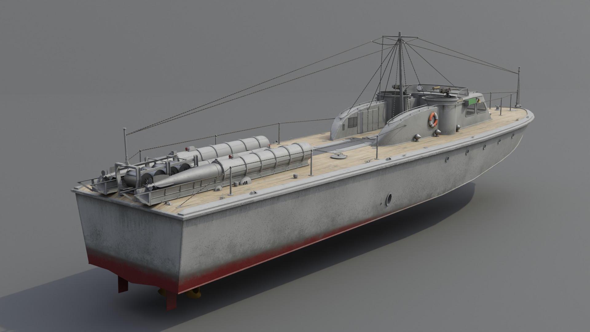 Higgins 81 ft PT-6 Motor Torpedo Boat Low-poly 3D model_3