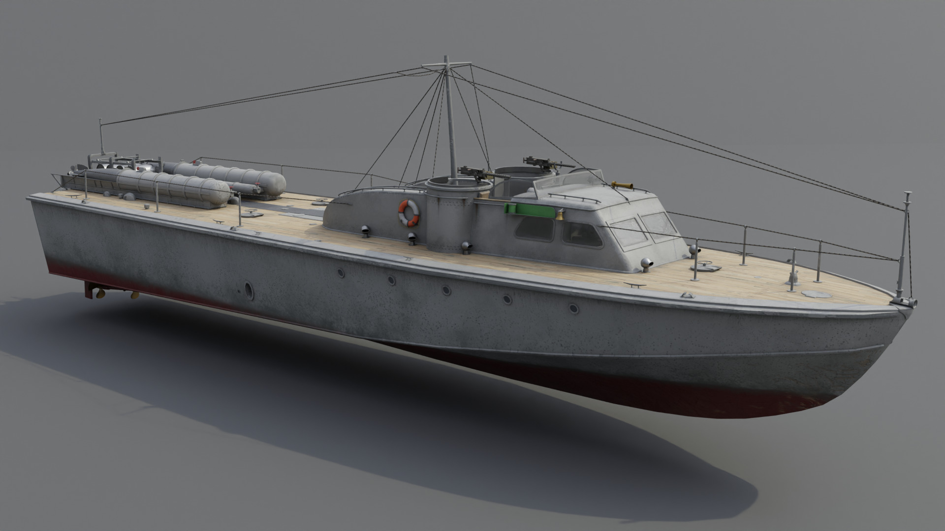Higgins 81 ft PT-6 Motor Torpedo Boat Low-poly 3D model_2