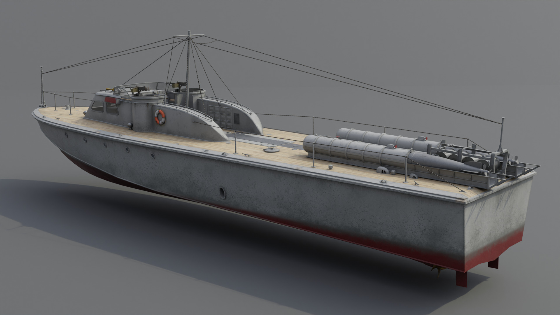 Higgins 81 ft PT-6 Motor Torpedo Boat Low-poly 3D model_4