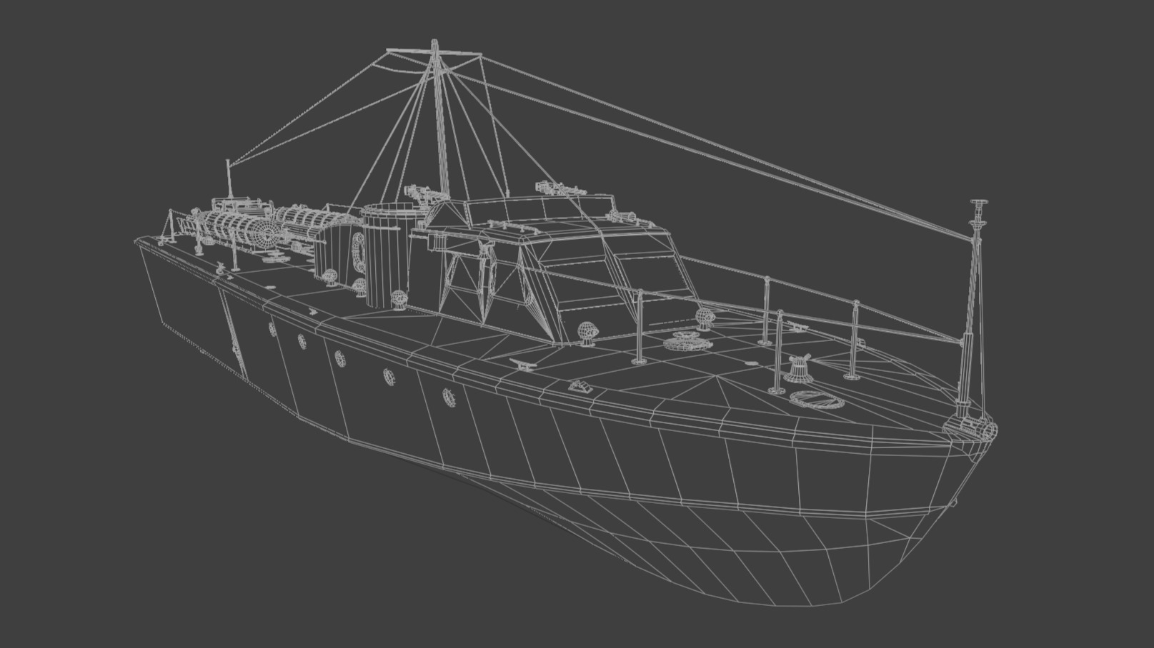 Higgins 81 ft PT-6 Motor Torpedo Boat Low-poly 3D model_14