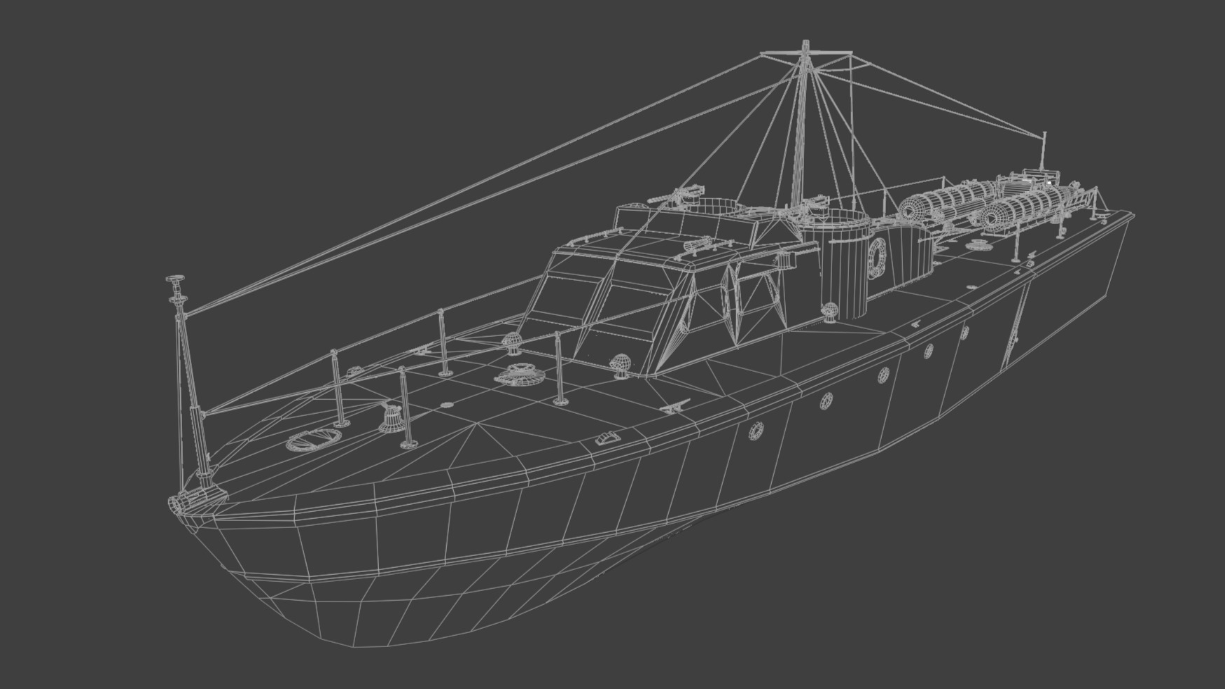Higgins 81 ft PT-6 Motor Torpedo Boat Low-poly 3D model_11