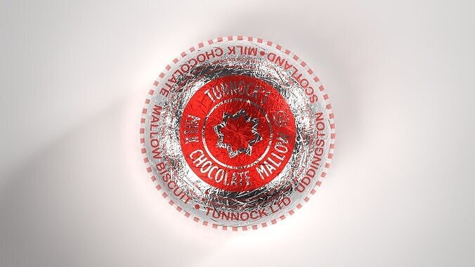 A Tunnocks Tea Cake wrapped and unwrapped Low-poly 3D model 5