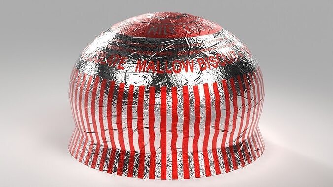 A Tunnocks Tea Cake wrapped and unwrapped Low-poly 3D model 7