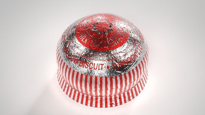 A Tunnocks Tea Cake wrapped and unwrapped Low-poly 3D model 3