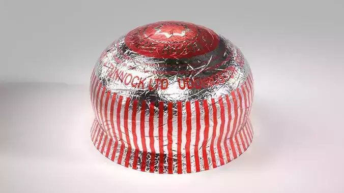 A Tunnocks Tea Cake wrapped and unwrapped Low-poly 3D model
