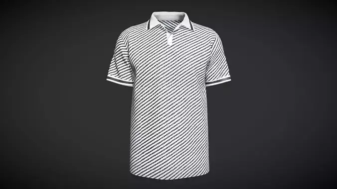 MENS OPEN COLLAR POLO SHIRT In Low Poly