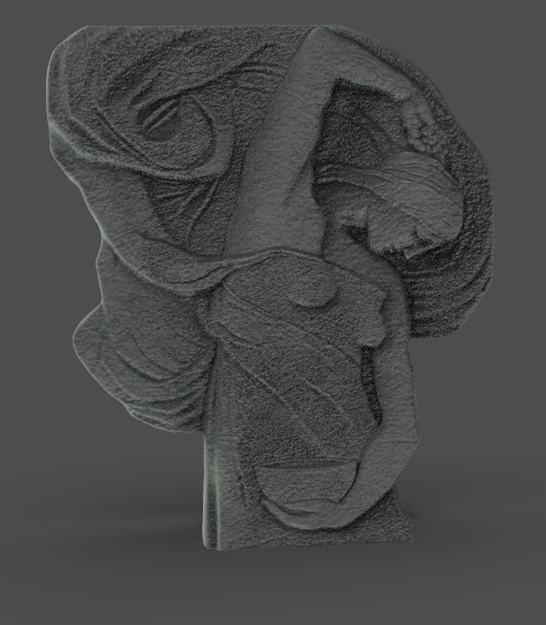 bas-relief of a girl  3D print model_4