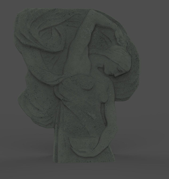bas-relief of a girl  3D print model_3