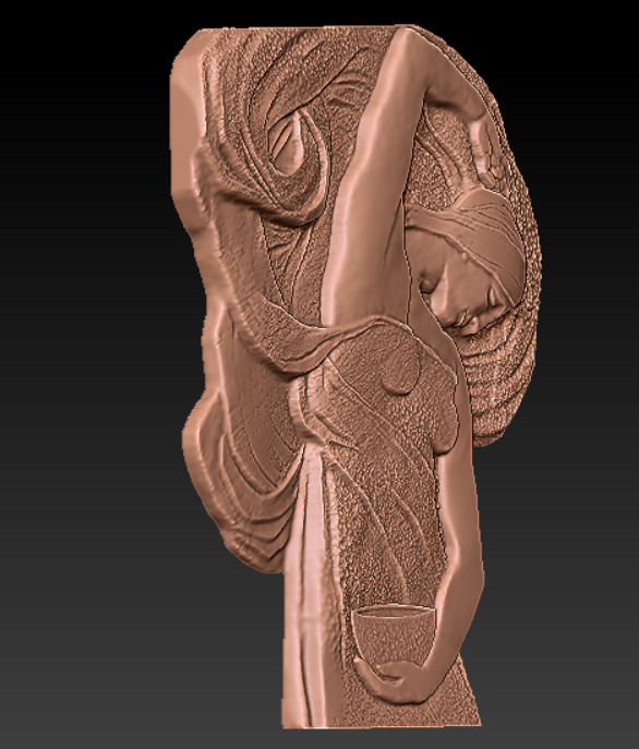 bas-relief of a girl  3D print model_1