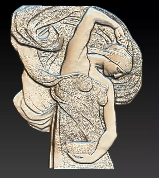 bas-relief of a girl  3D print model_0
