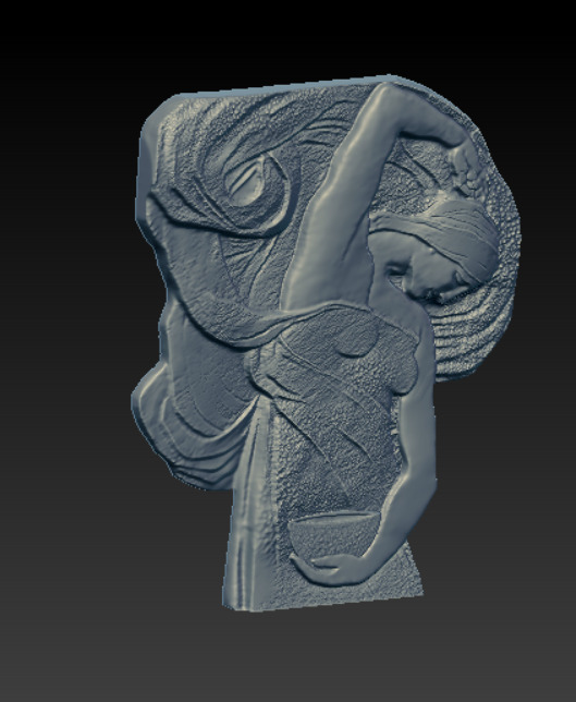 bas-relief of a girl  3D print model_2