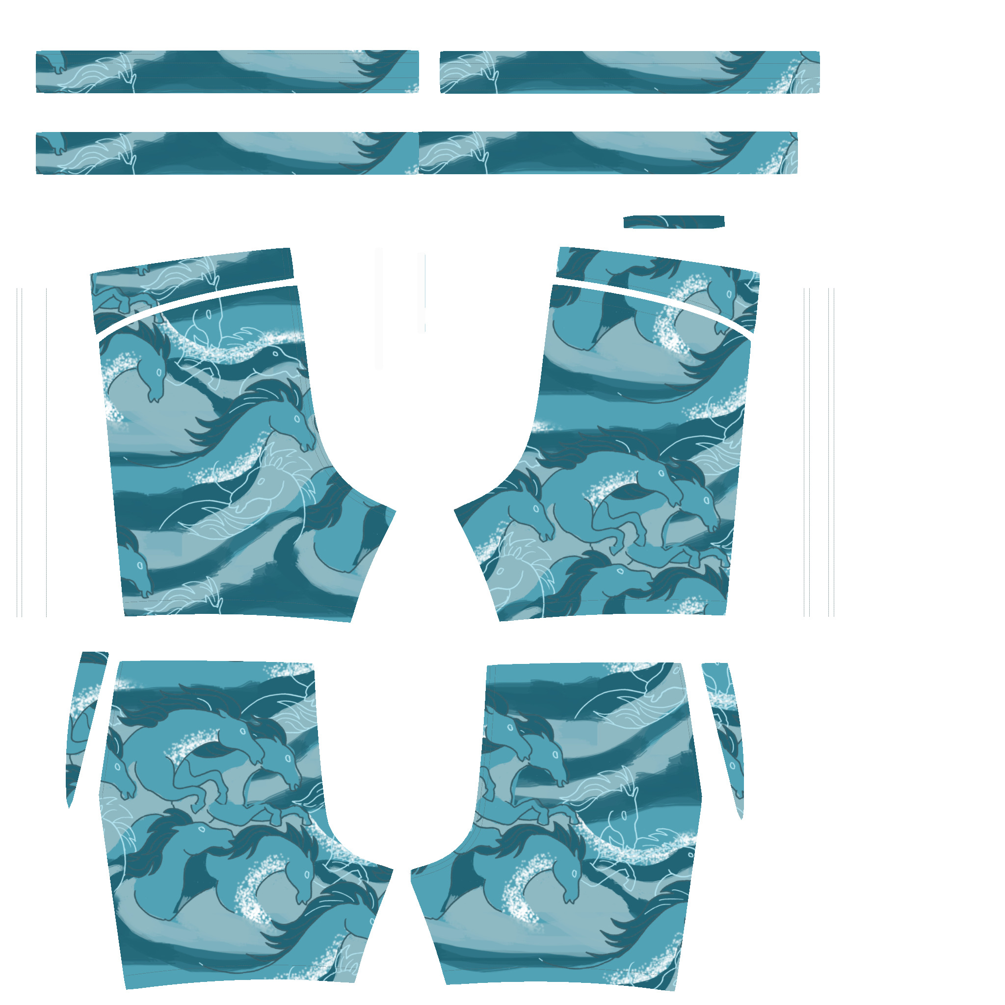Mens Shorts Pant-Ride The Wave In Low Poly Low-poly 3D model_2