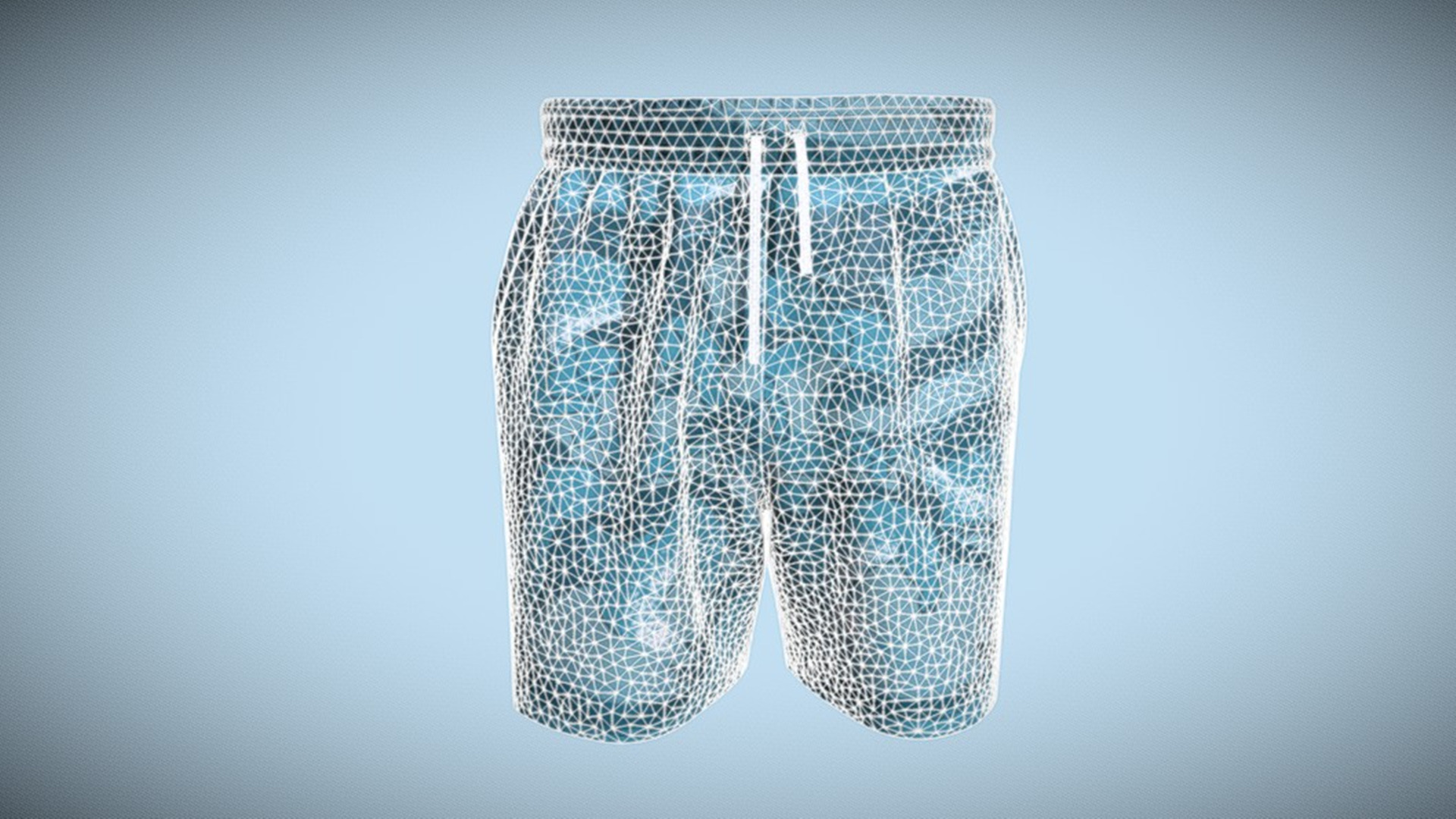 Mens Shorts Pant-Ride The Wave In Low Poly Low-poly 3D model_1