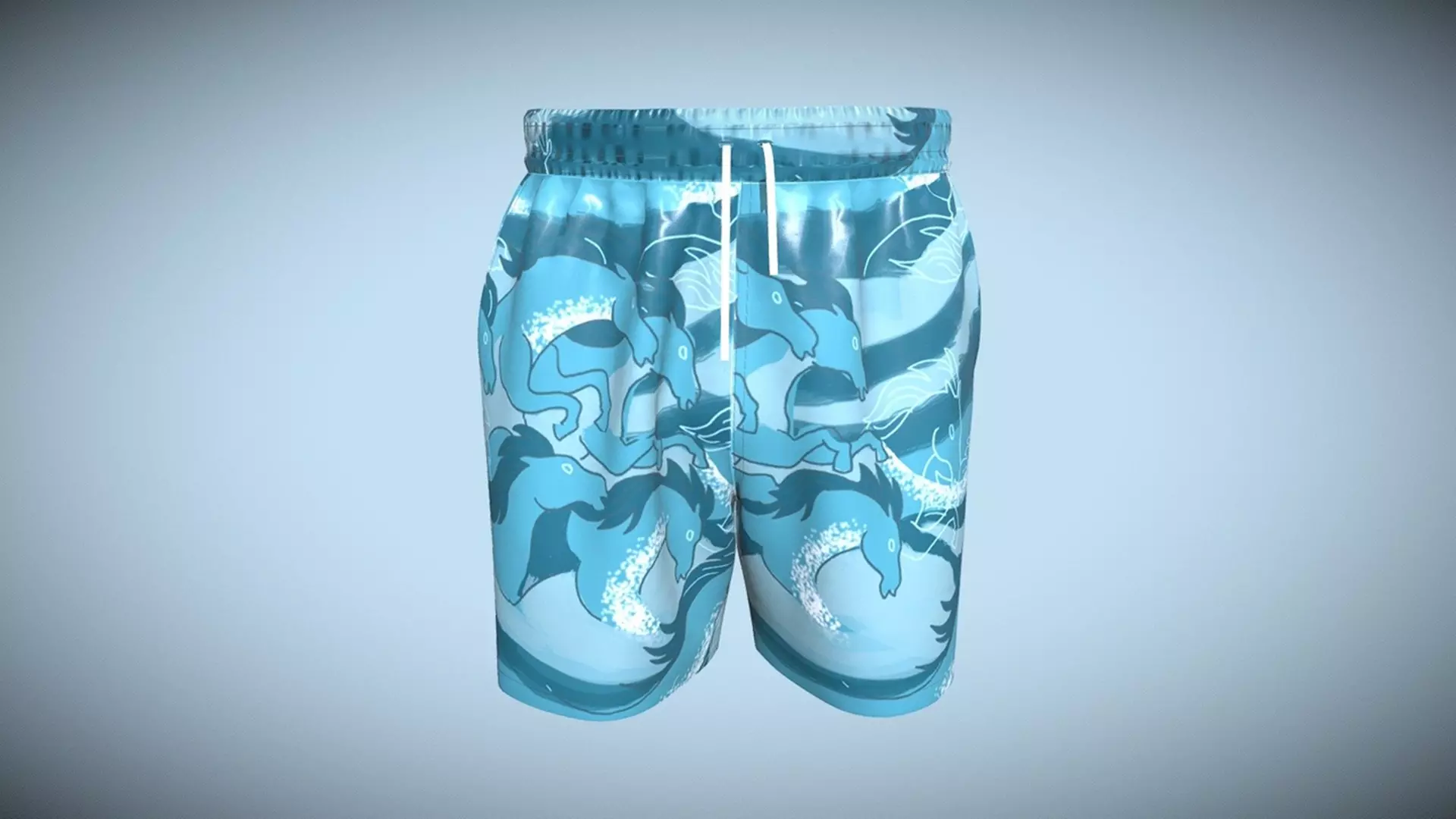 Mens Shorts Pant-Ride The Wave In Low Poly Low-poly 3D model_0