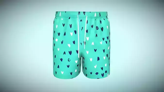Mens Shorts Pant-Summer Print In Low Poly