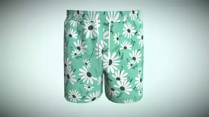 Mens Shorts Pant-Summer In Low Poly