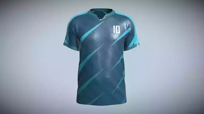 Mens Soccer Ash Color Jersey Player-10 In Low Poly