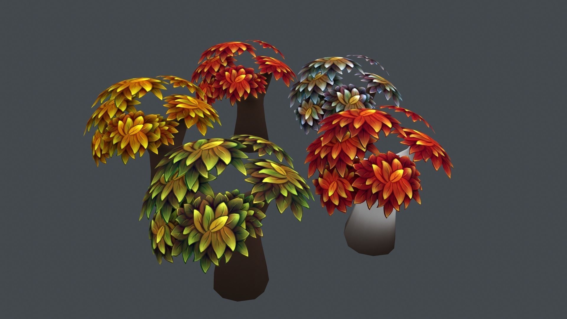 Stylized low-poly game-ready trees Low-poly 3D model_4