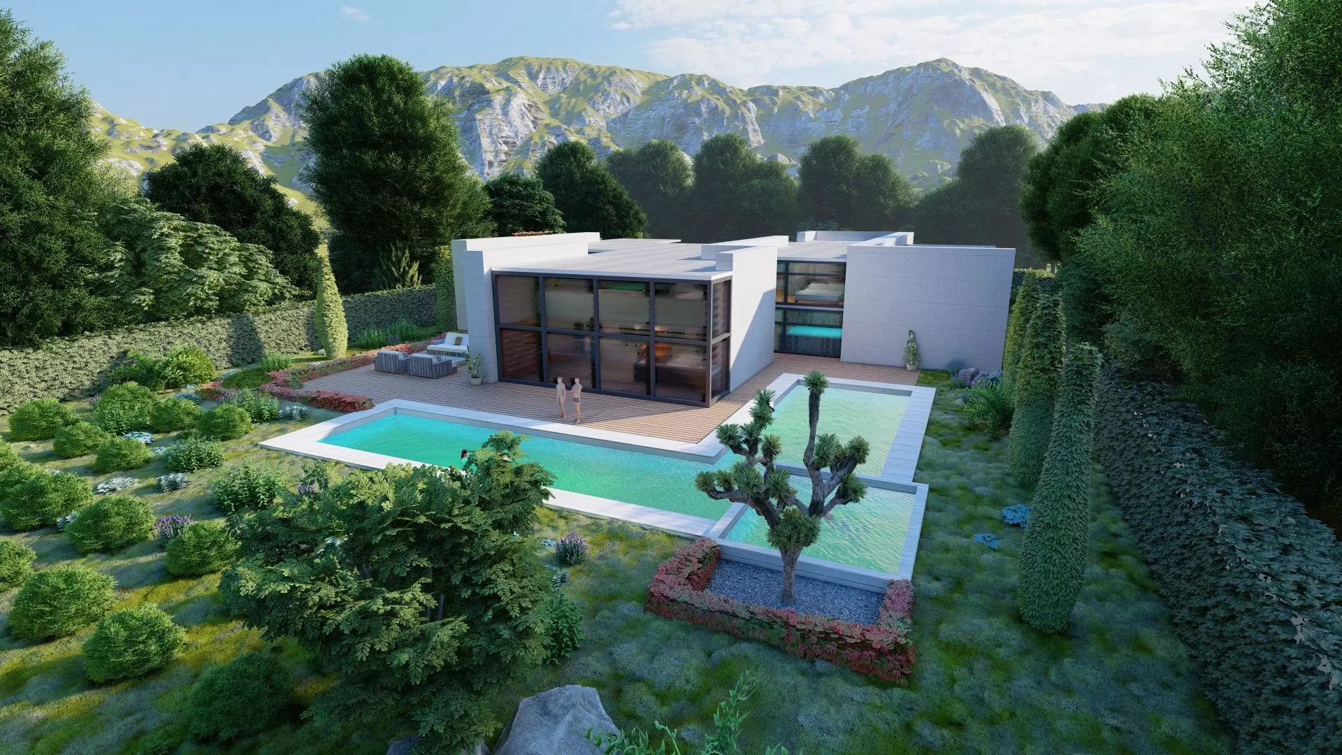 Casa Scene-villa-modern house 3D model