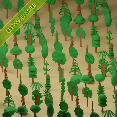 Low Poly Trees Collection - 25 trees pack 12 Low-poly 3D model