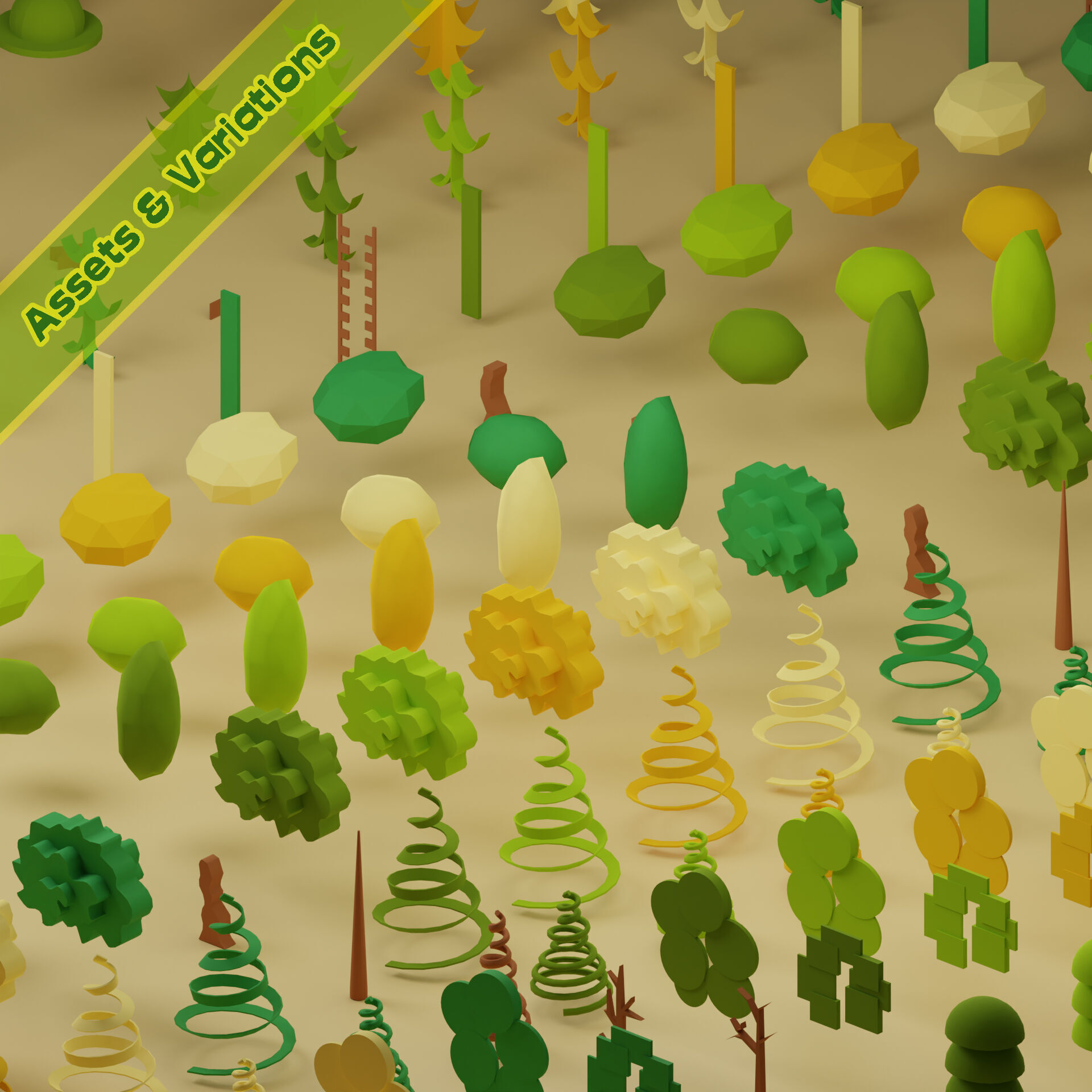 Low Poly Trees Collection - 25 trees pack 12 Low-poly 3D model_1