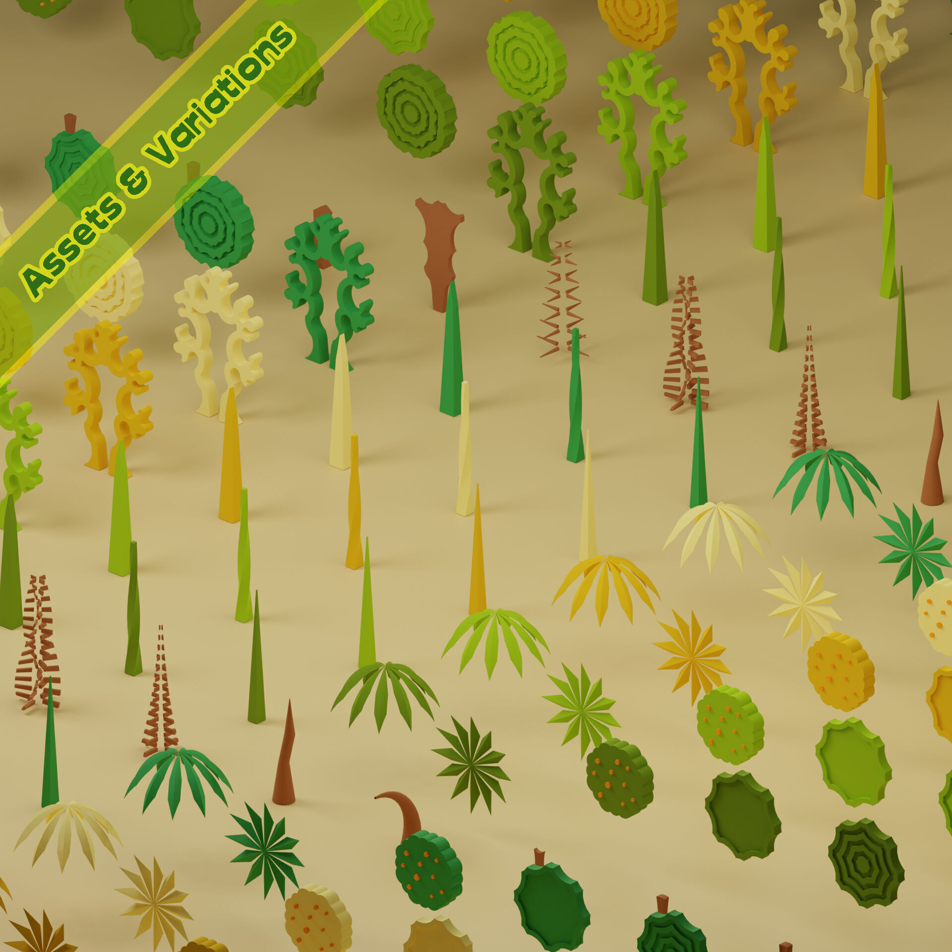Low Poly Trees Collection - 25 trees pack 12 Low-poly 3D model_2