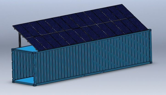 Solar Panels on 40 Foot Container