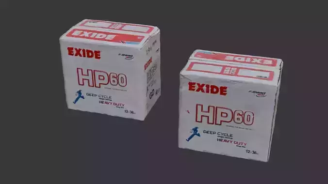 HP60 Battery Box Scan Low-poly 3D model