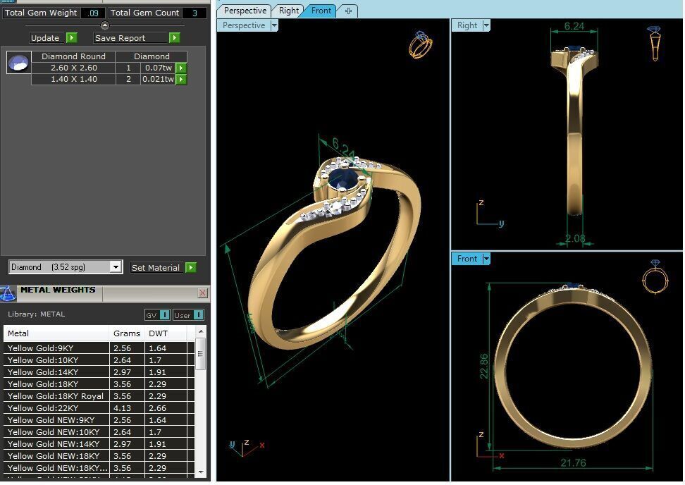 Women Ring  Render 3dm STL OBJ FBX Details 3D print model_8