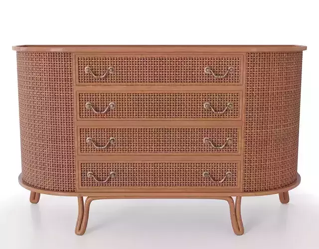 Rattan chest of drawers