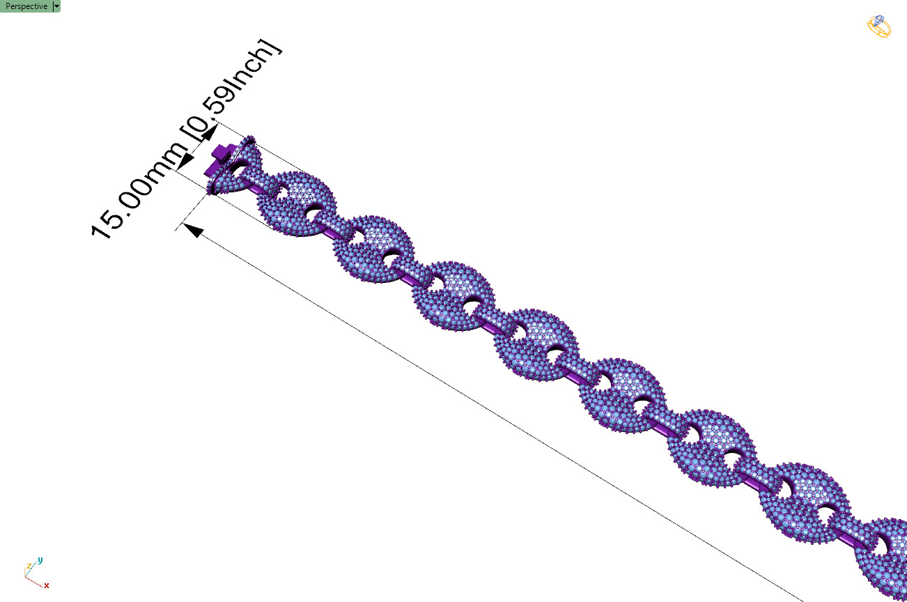 Custom Gucci Diamond Chain Desings - Gucci Links - Diamond Link 3D print model_5