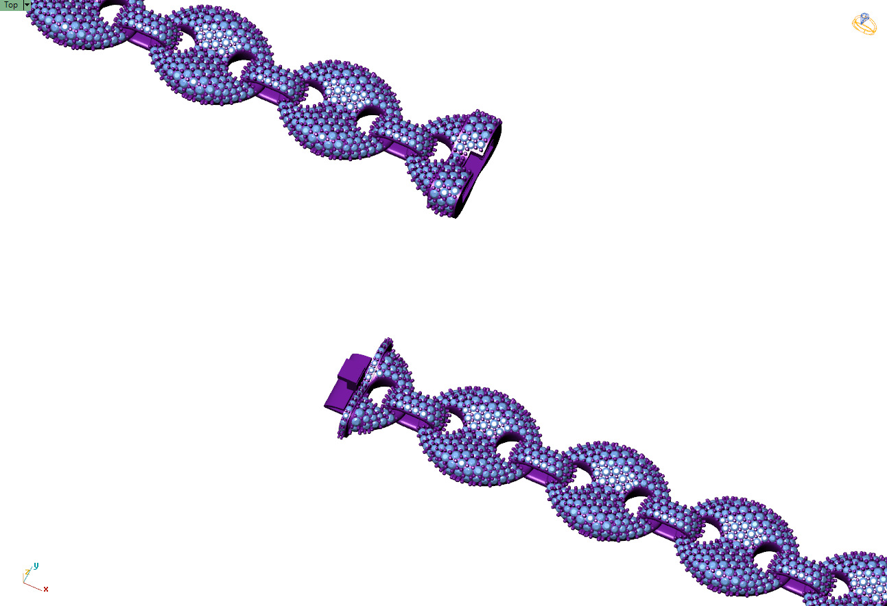 Custom Gucci Diamond Chain Desings - Gucci Links - Diamond Link 3D print model_10