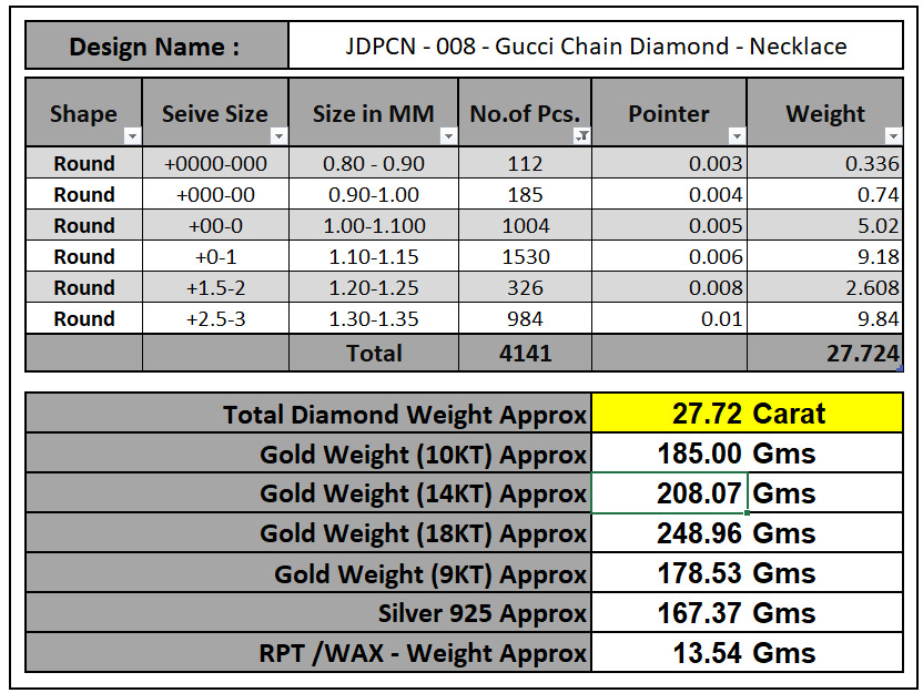 Custom Gucci Diamond Chain Desings - Gucci Links - Diamond Link 3D print model_15