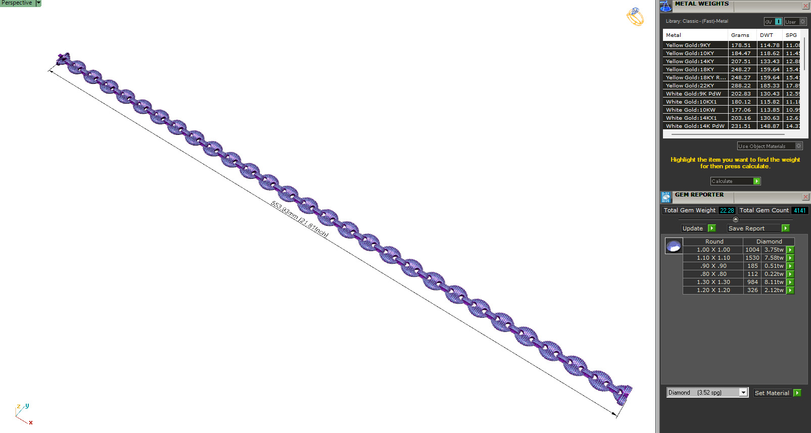 Custom Gucci Diamond Chain Desings - Gucci Links - Diamond Link 3D print model_7