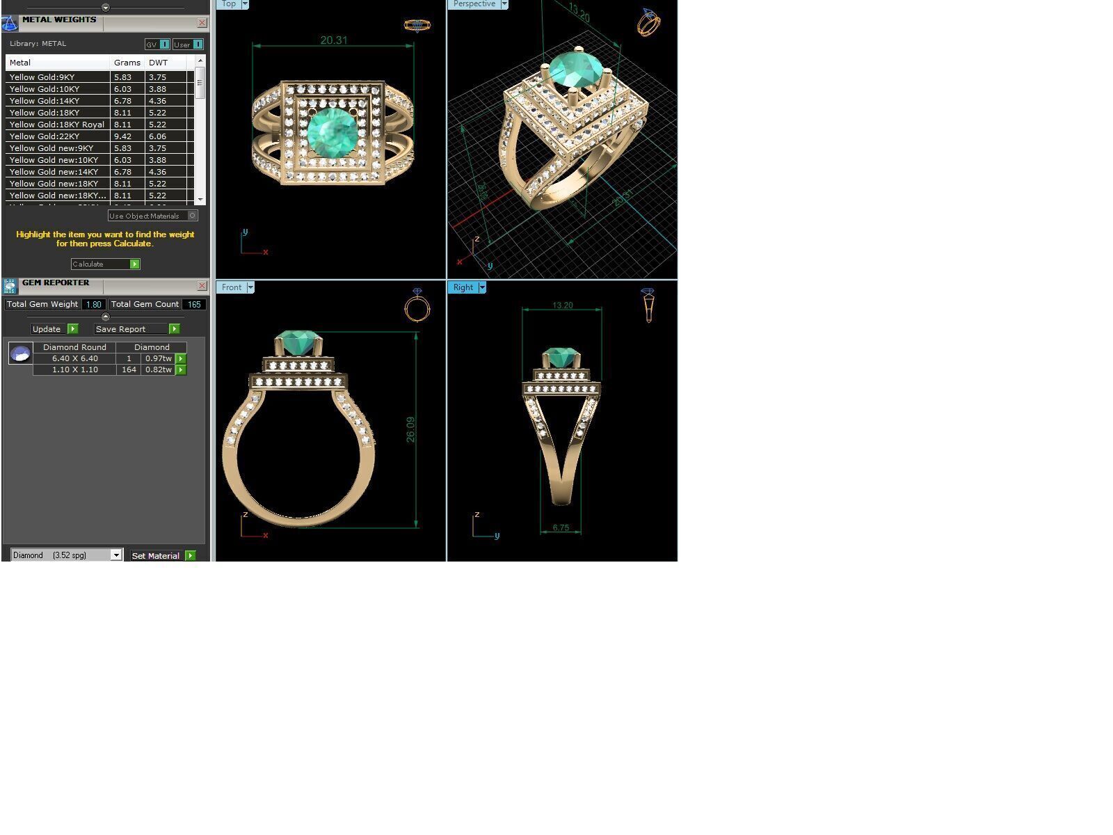 Women Ring  Render 3dm STL OBJ FBX Details 3D print model_12