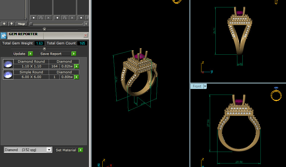 Women Ring  Render 3dm STL OBJ FBX Details 3D print model_13
