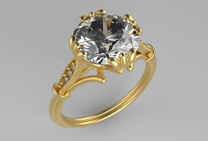 solitaire ring 3D print model