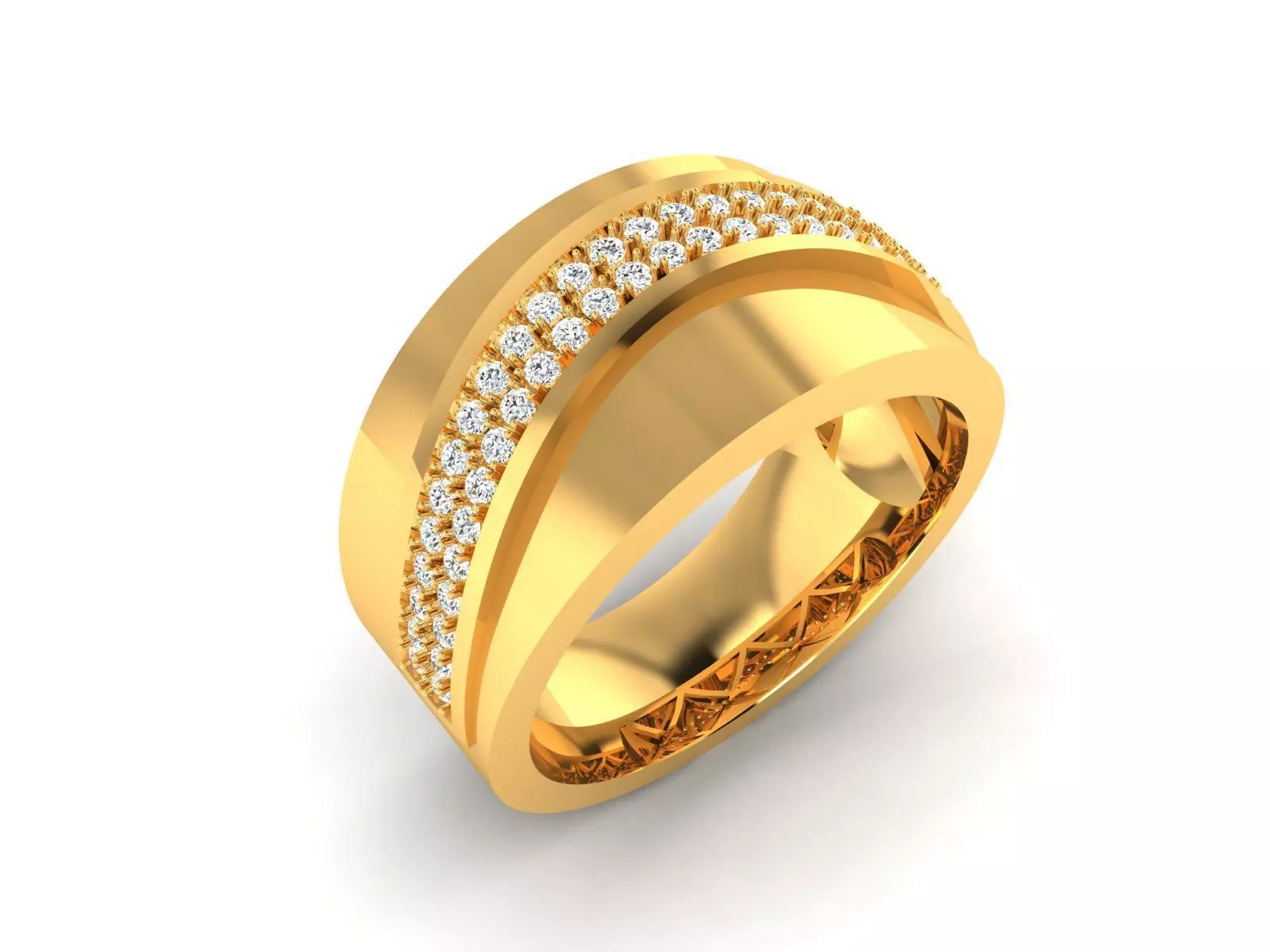 Mens Ring Render 3dm STL OBJ FBX Details 3D print model_0