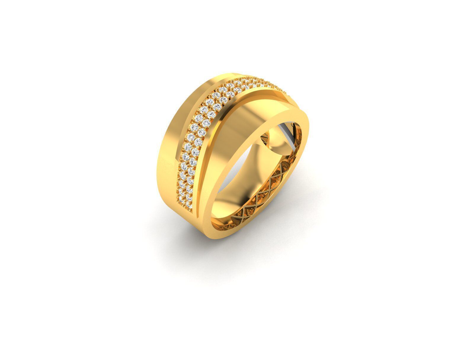 Mens Ring Render 3dm STL OBJ FBX Details 3D print model_1