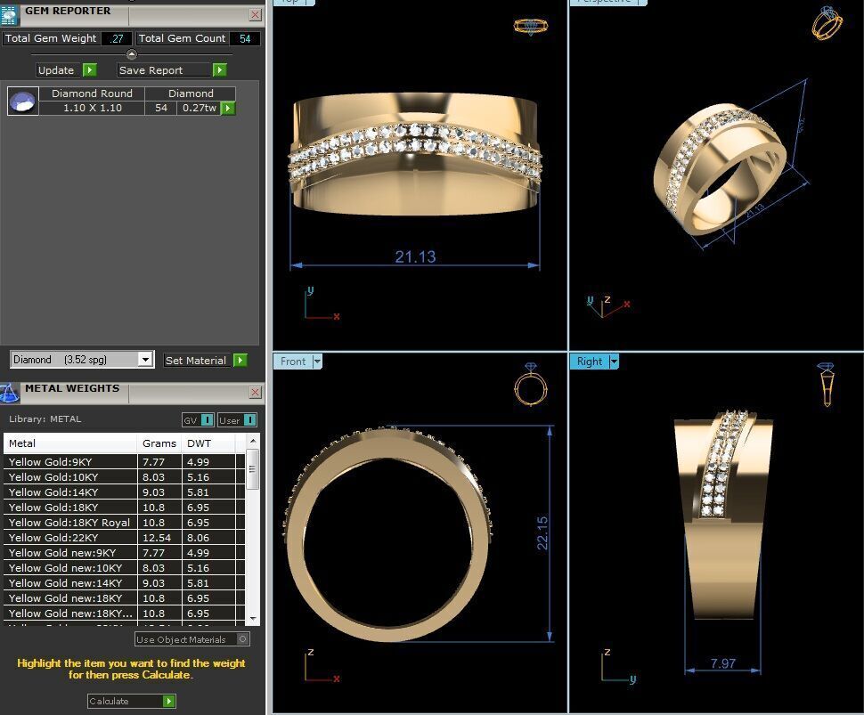 Mens Ring Render 3dm STL OBJ FBX Details 3D print model_13
