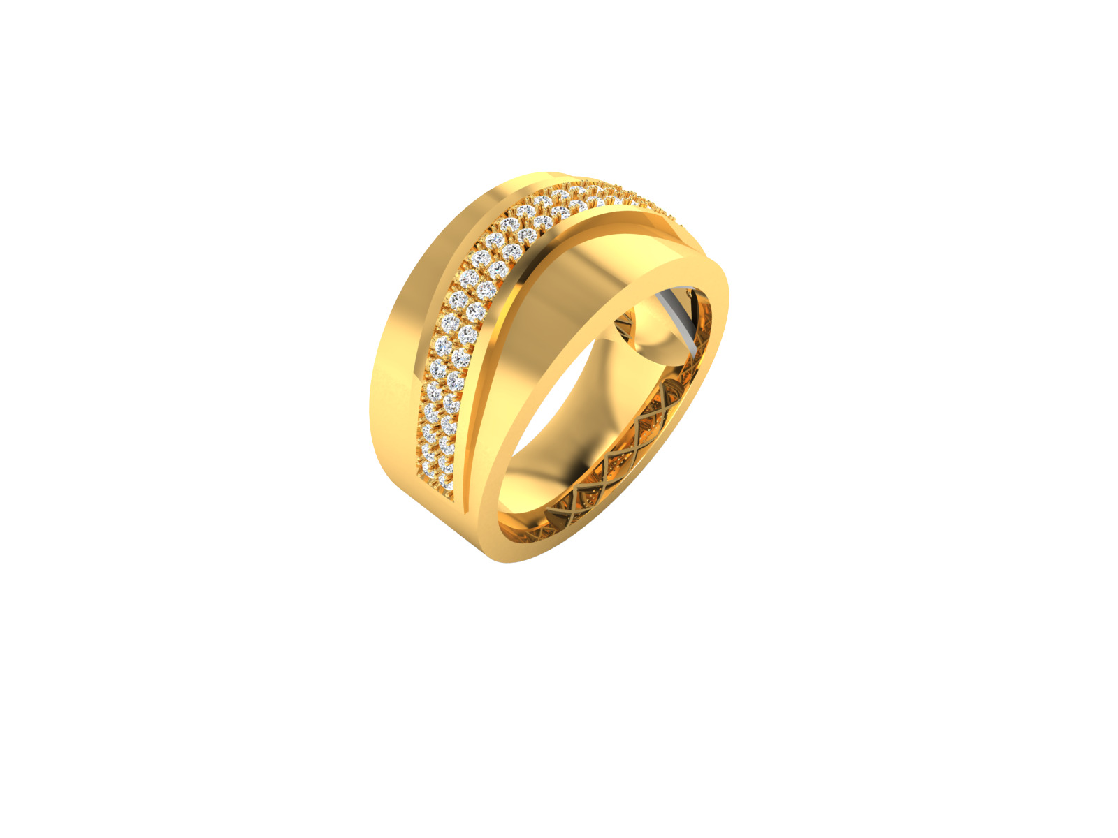 Mens Ring Render 3dm STL OBJ FBX Details 3D print model_2