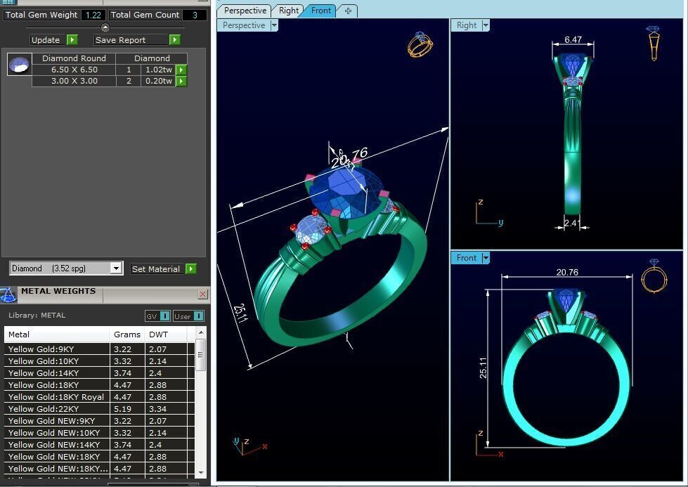 Women Ring  Render 3dm STL OBJ FBX Details 3D print model_8